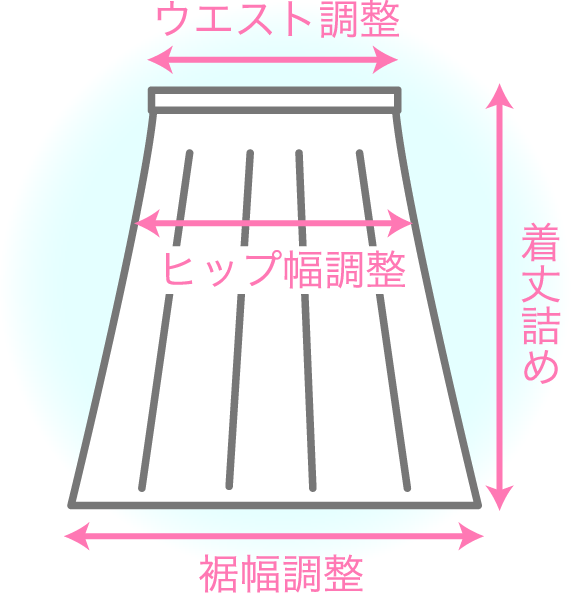 スカートのお直し箇所